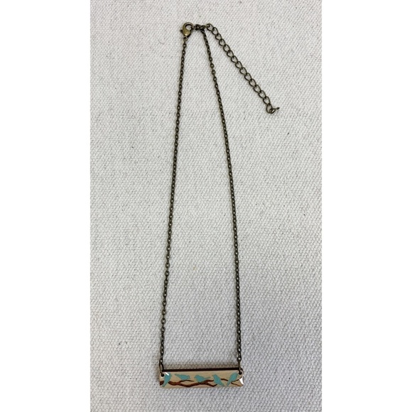 Wood Birds on a Branch Bar pendant Necklace - Picture 6 of 7